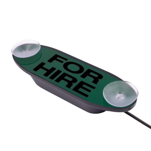 For hire taxi windscreen - 'for, hire'